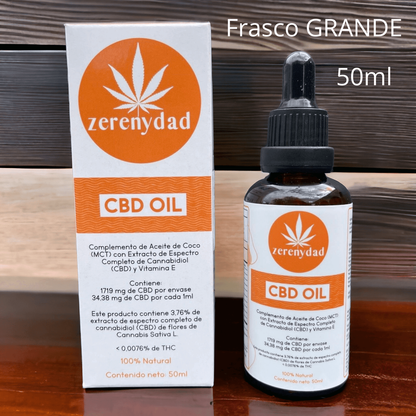 Aceite CBD (Cannabidiol) con Aceite de Coco (MCT) y Vitamina E - 50ml (frasco GRANDE) - zerenydad