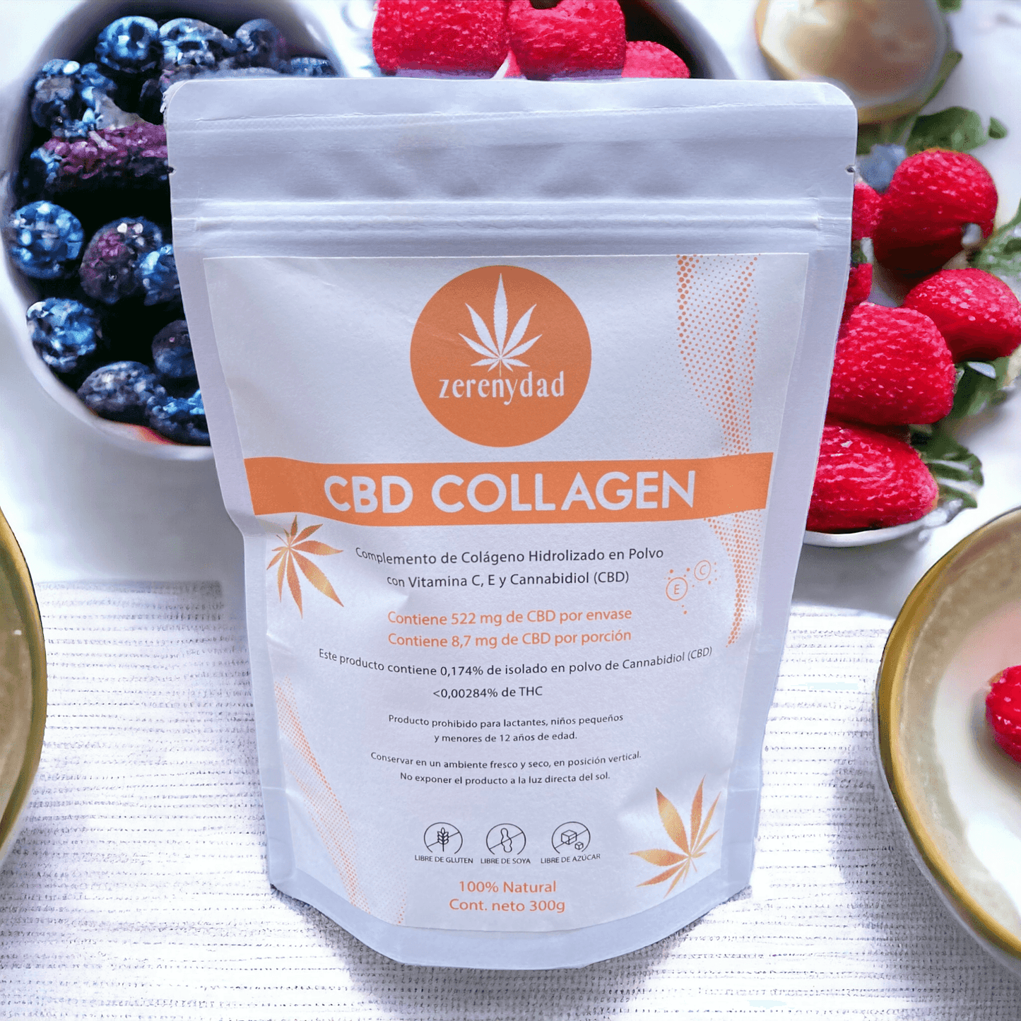 CBD COLLAGEN - Colágeno Hidrolizado en Polvo con CBD (Cannabidiol), vitaminas C y E - zerenydad
