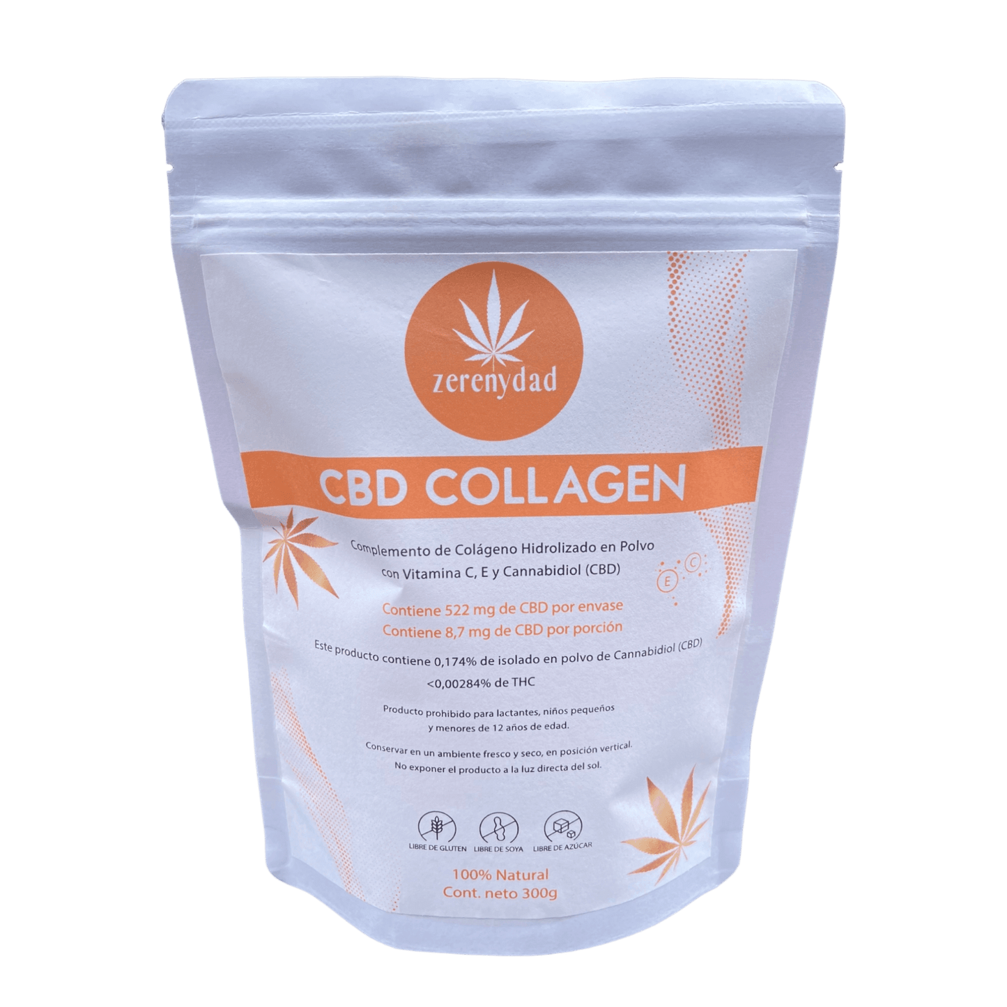 CBD COLLAGEN - Colágeno Hidrolizado en Polvo con CBD (Cannabidiol), vitaminas C y E - zerenydad