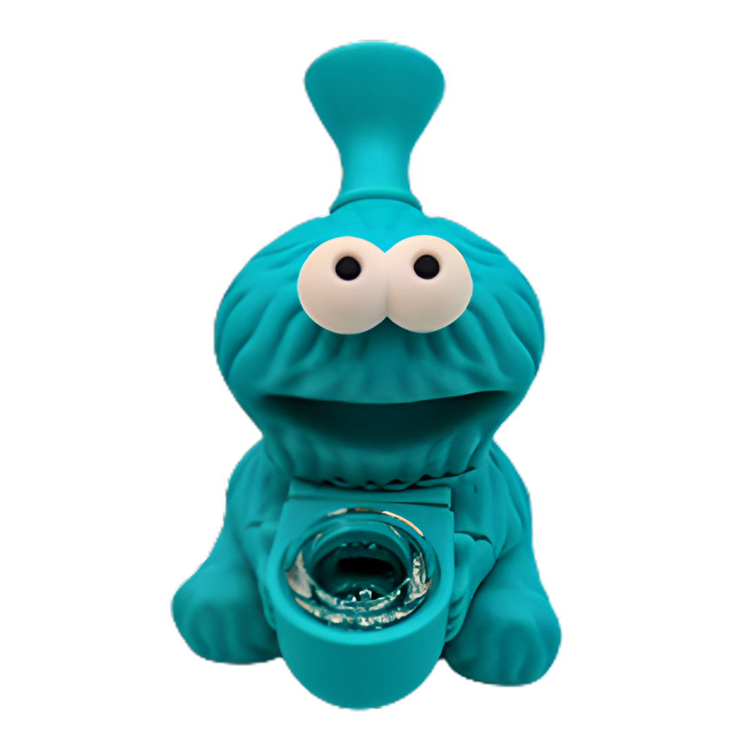 BONG DE SILICONA PLAZA SESAMO AZUL