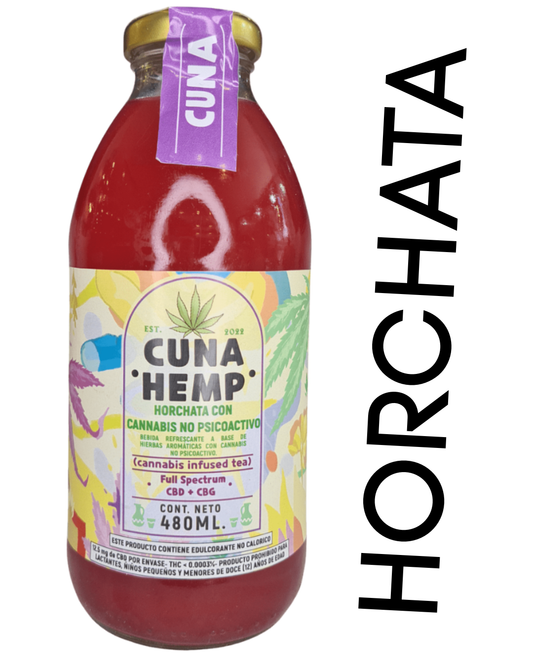 Té frio CUNA HEMP Horchata Jamaica con CBD + CBG (480 ml)