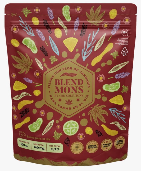 TISANA TÉ CÁÑAMO CBD FRUTOS TROPICALES PARA EL DIA - 50 gramos