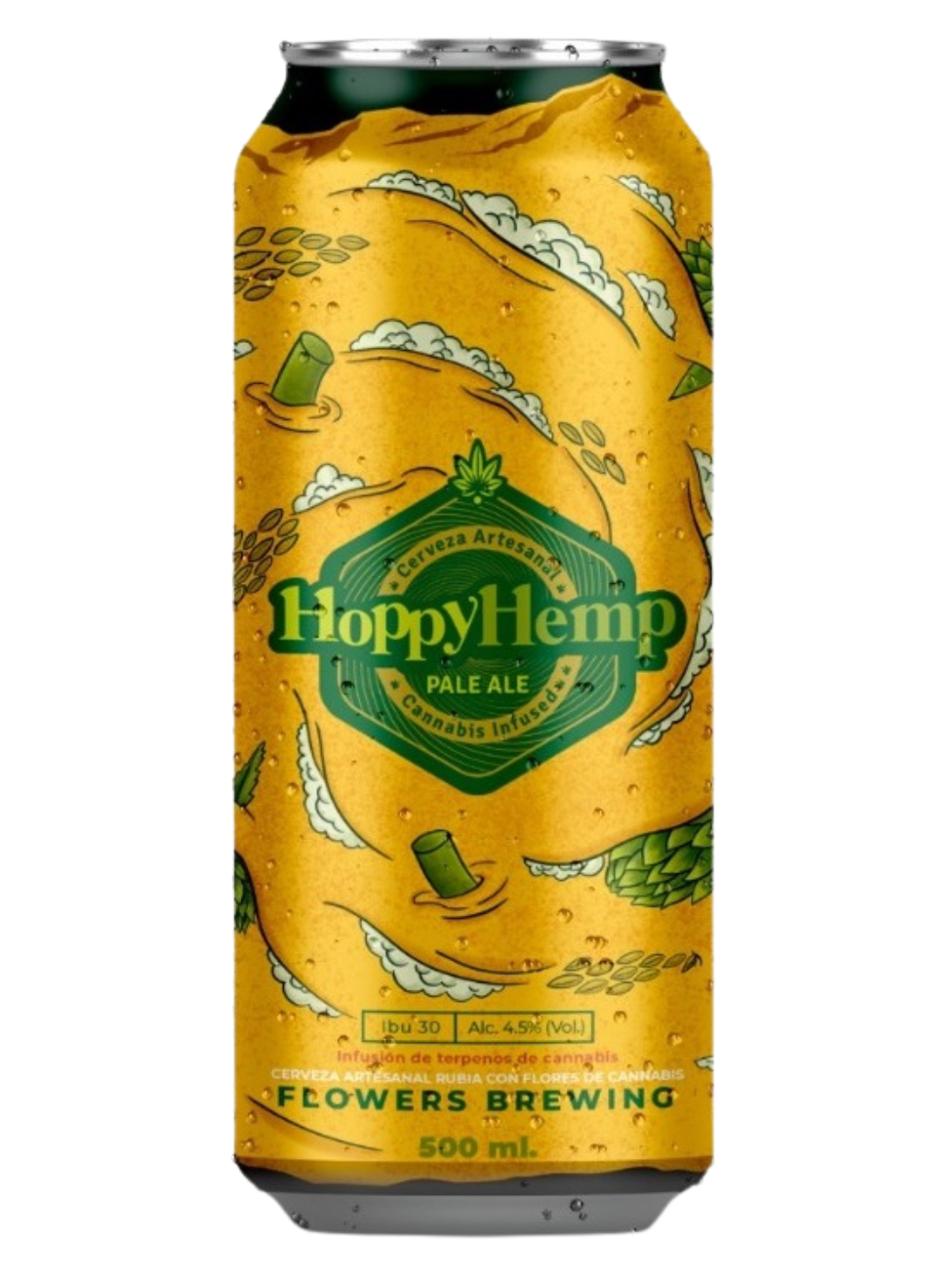 CERVEZA de CBD Hoppy Hemp Pale Ale (rubia) 500ml